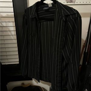Black and white striped women’s dress shirt